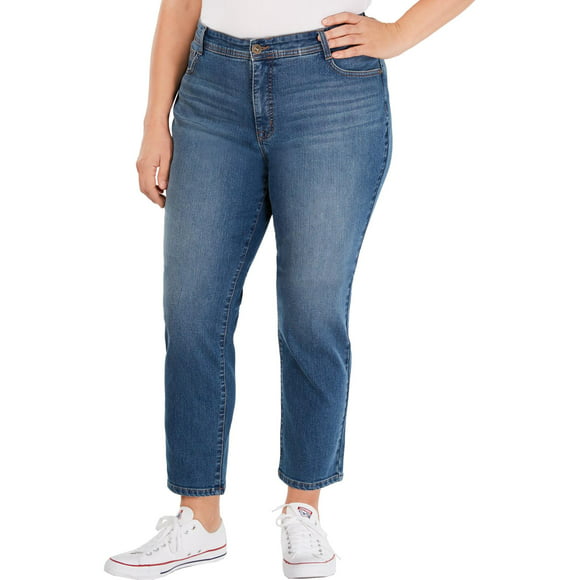 Style & Co High Rise Slim Leg Jeans Womens 20W Stretch Tummy Control Piper Wash